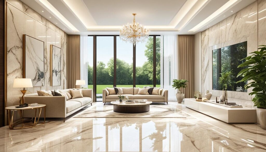 luxurious beige Italian marble flooring