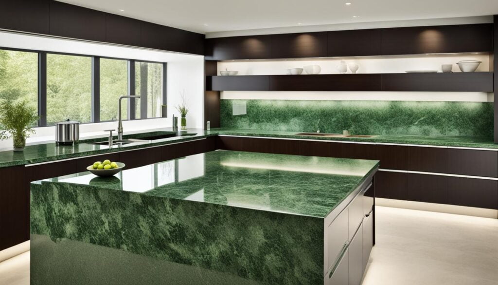 green granite countertops