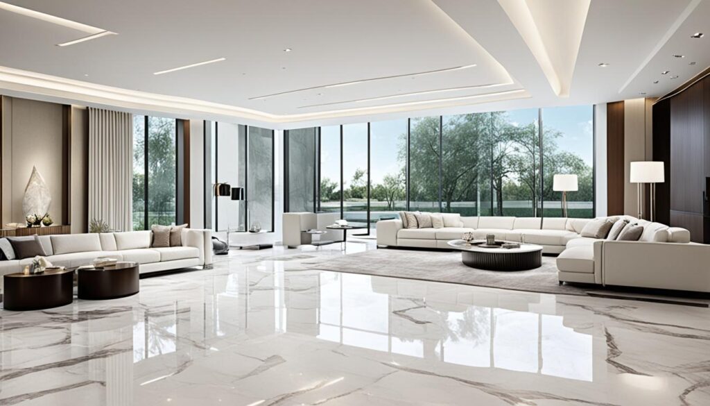 white marble flooring
