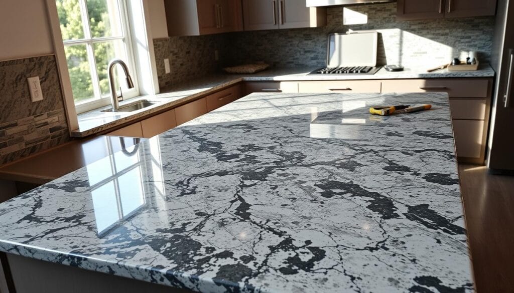 granite slab installation