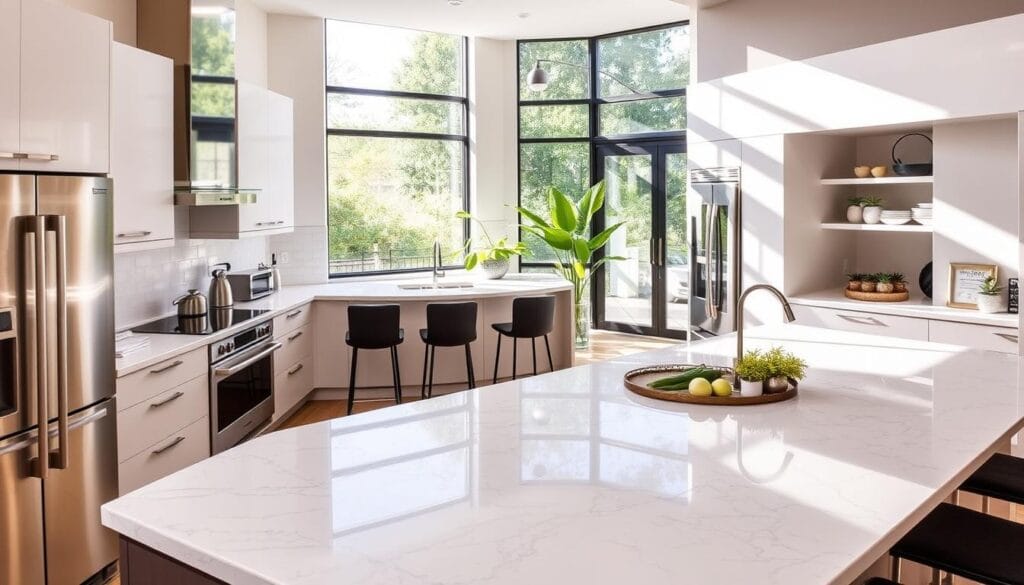 quartz stone kitchen design