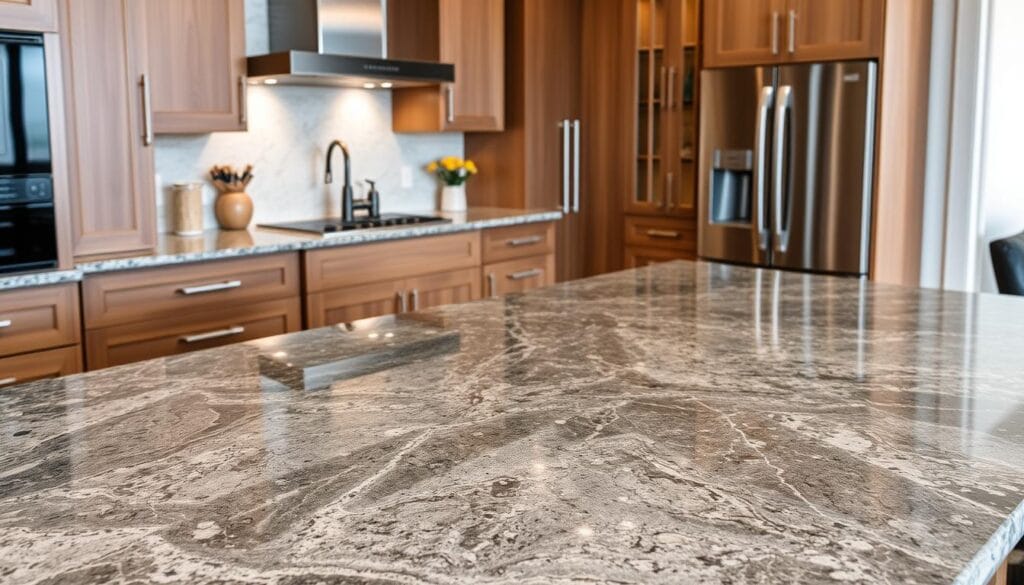 steel gray granite countertop