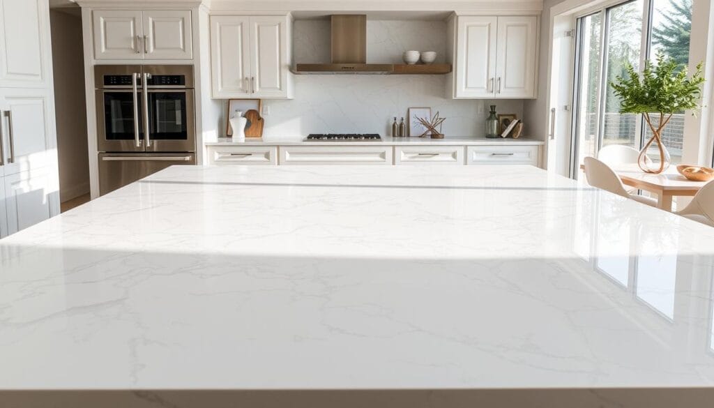 white marble countertops